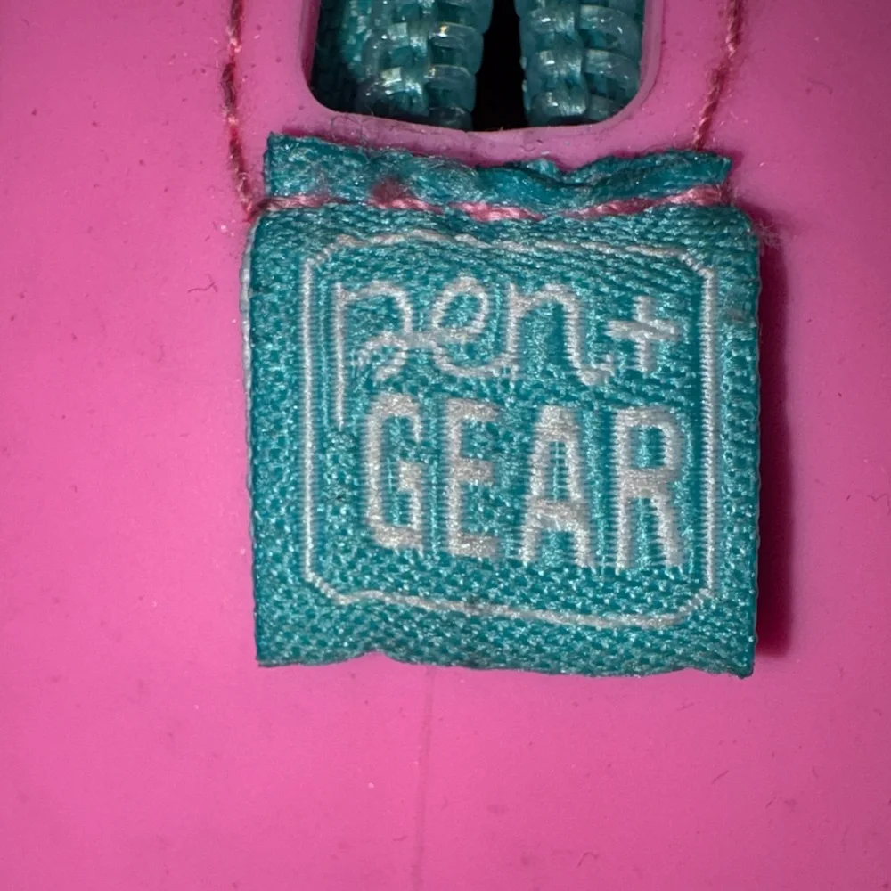 Pen+Gear Pink & Teal Zip Pencil Pouch - Picture 2 of 7
